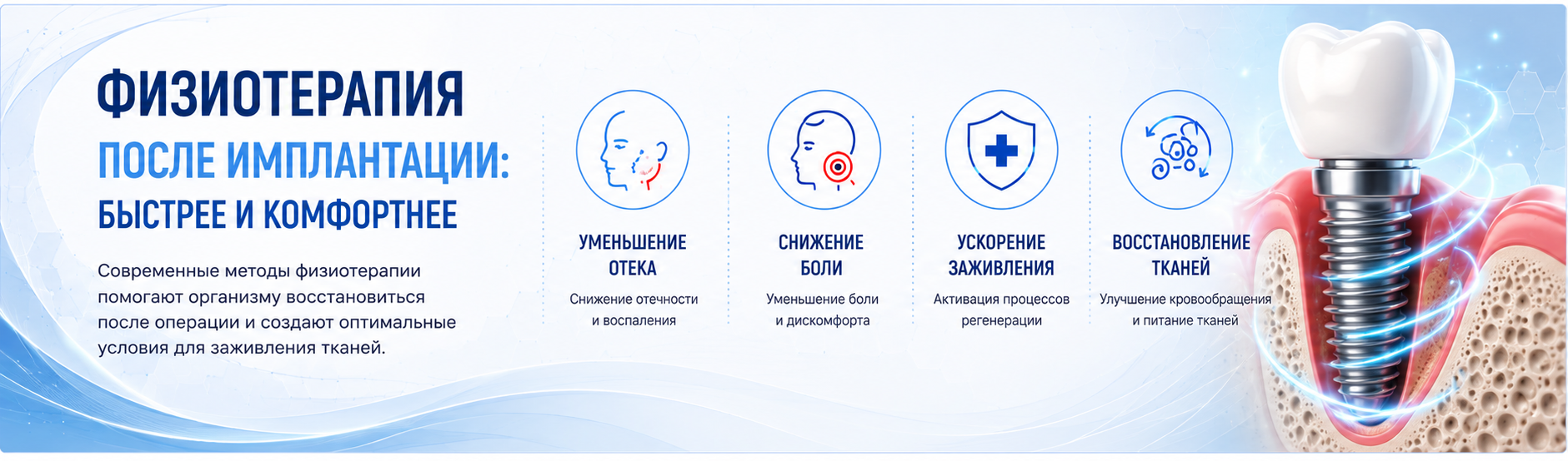 Физиотерапия после имплантации зубов